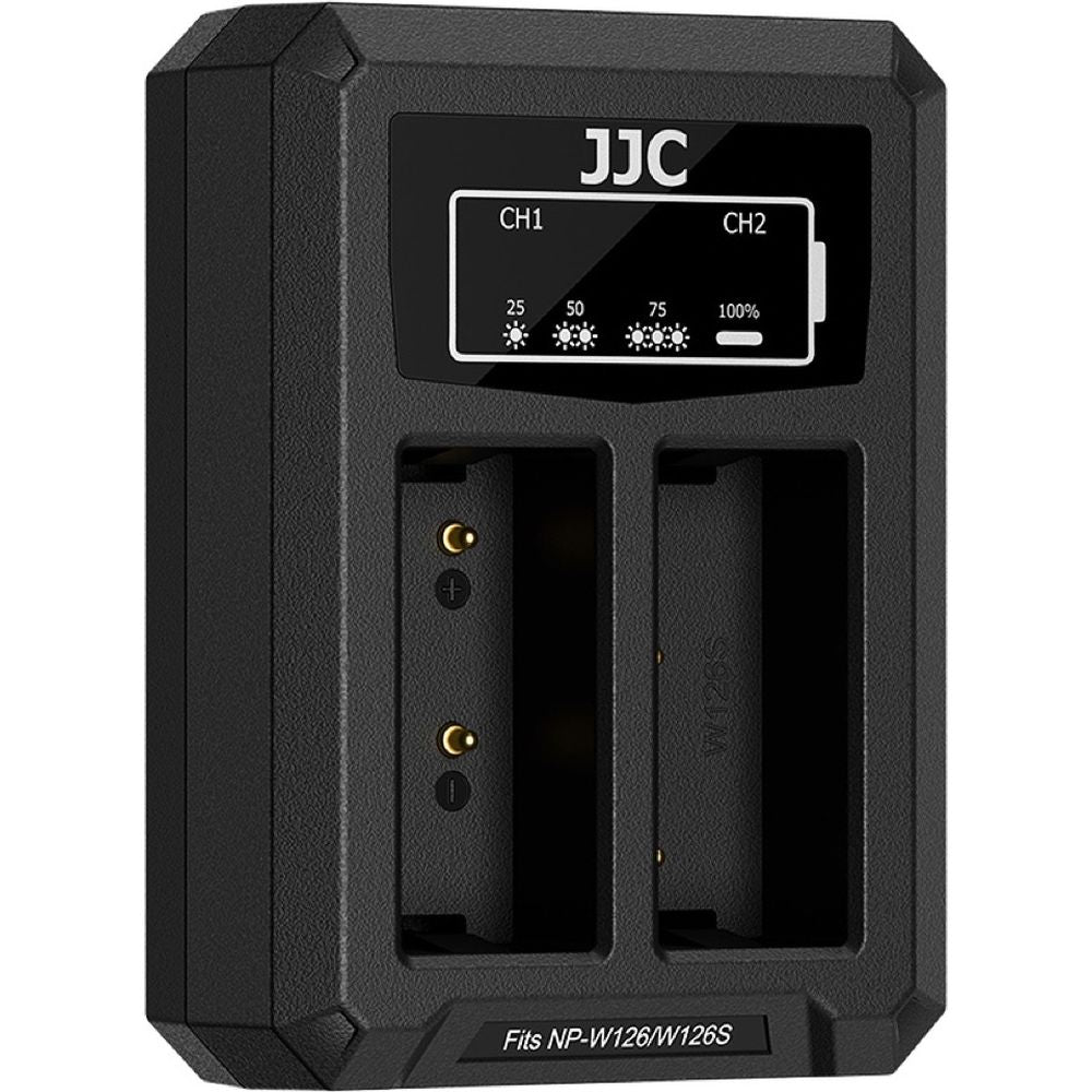 JJC Fuji DCH-W126TC USB-C Doppel-Akkuladegerät (für Fuji NP-W126 Akku)