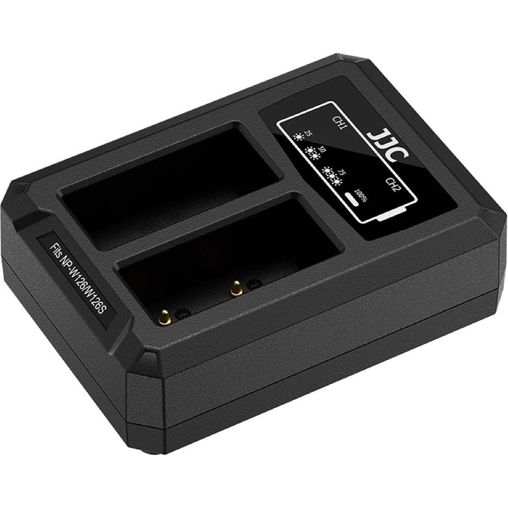 JJC Fuji DCH-W126TC USB-C Doppel-Akkuladegerät (für Fuji NP-W126 Akku)