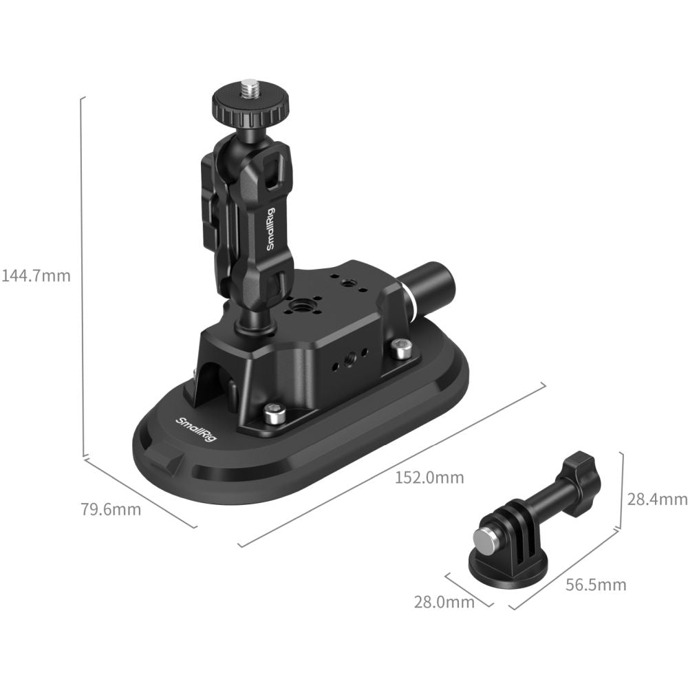 SmallRig 5842 3 x 6" Car Suction Support for Action Cameras
