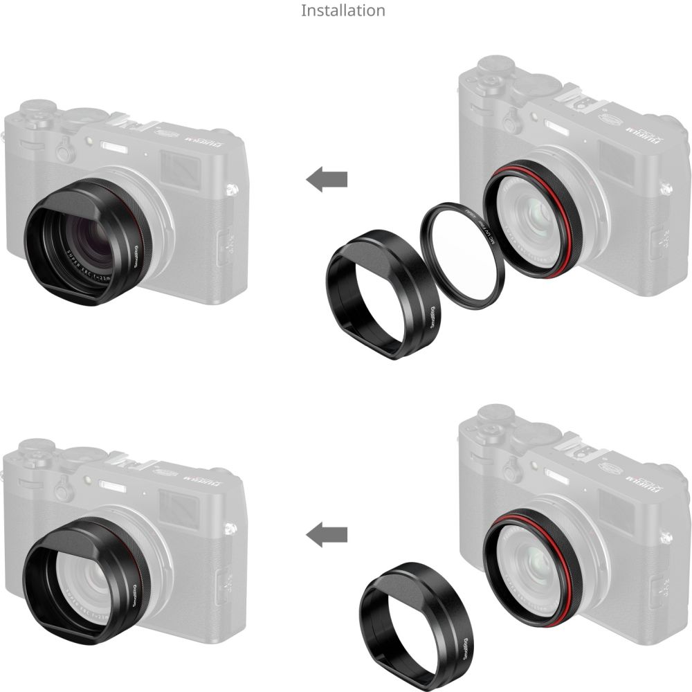 SmallRig 5850 UV filter with Lens Hood Kit for Fujifilm X100VI / X100V, black