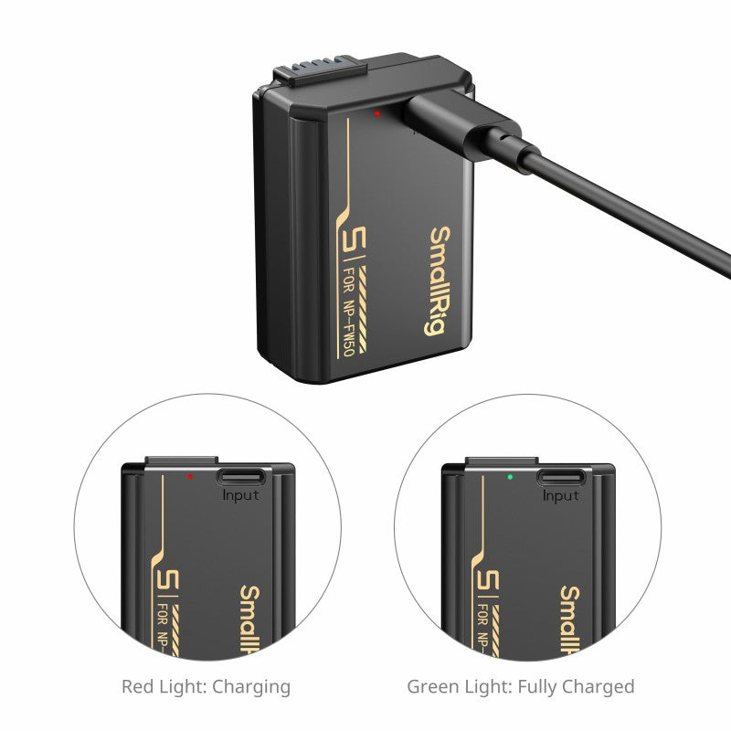 SmallRig 6097 Camera Battery mit USB-C Charging für Sony NP-FW50