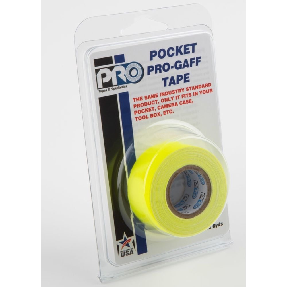 Pro Tapes Pro Gaff Pro Pocket 24mm x 5,4 m Fluoreszierendes Gelb