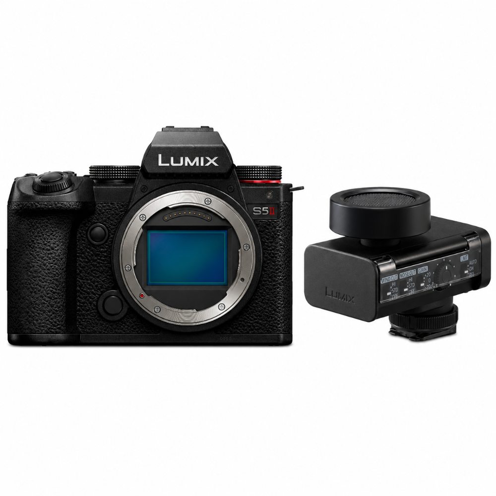 Dieses Bundle enthält die Panasonic Lumix DC-S5 II und das LUMIX DMW-DMS1E Digitale Shotgun-Mikrofon.