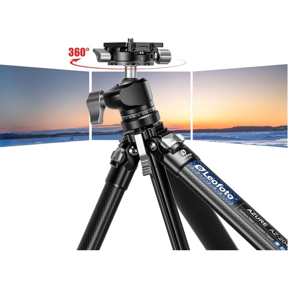 Leofoto AZ-204C+LH-25R Azure series Ultra Compact tripod, half silver