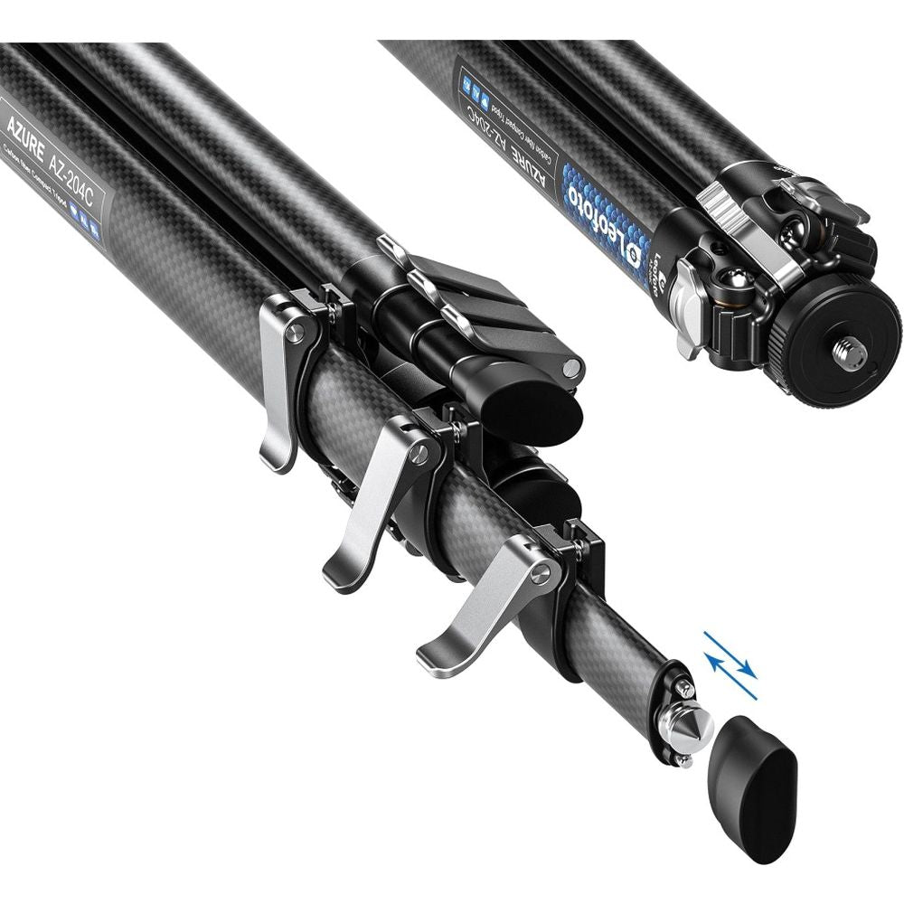 Leofoto AZ-204C+LH-25R Azure series Ultra Compact tripod, half silver