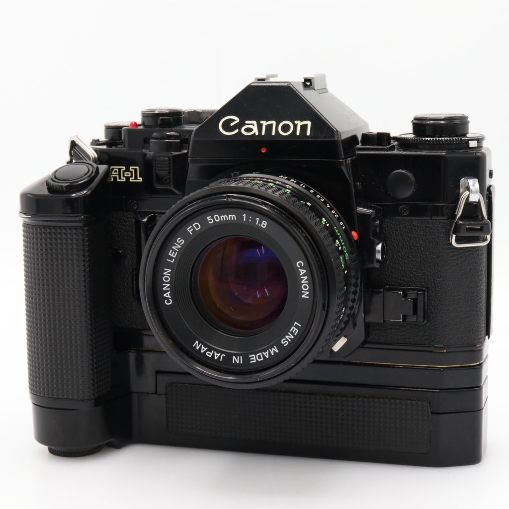 Canon A-1 body + motor-drive + FD 50mm F/1.8 used