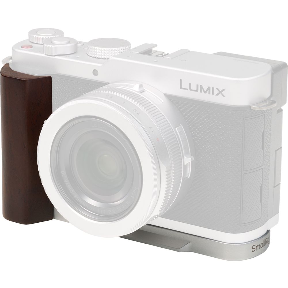 SmallRig 5943 L-Shaped Mount Plate with Wooden Handle for Panasonic LUMIX L10, silver