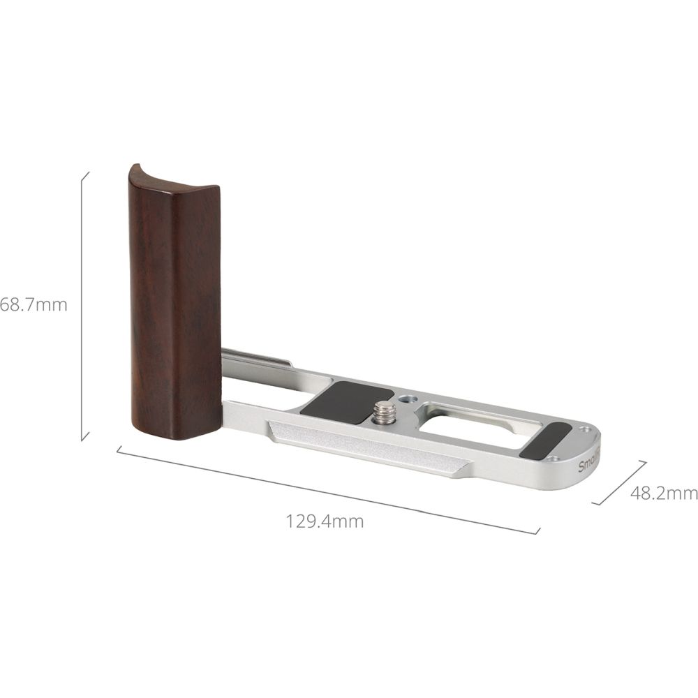 SmallRig 5943 L-Shaped Mount Plate with Wooden Handle for Panasonic LUMIX L10, silver