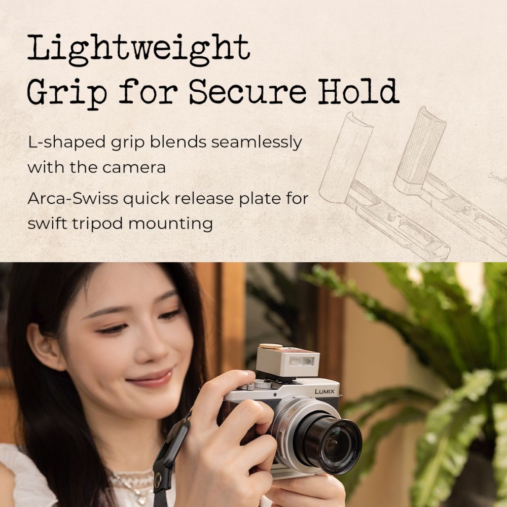 SmallRig 5701 L-Shaped Mount Plate Handle for Panasonic LUMIX L10, silver