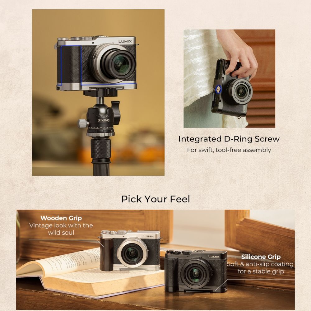 SmallRig 5701 L-Shaped Mount Plate Handle for Panasonic LUMIX L10, silver