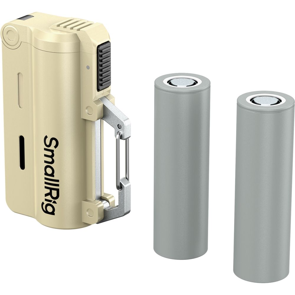 SmallRig 6089 Ladegerät-Set inkl. 2x 5000mAh 21700 Akku, Sandbraun