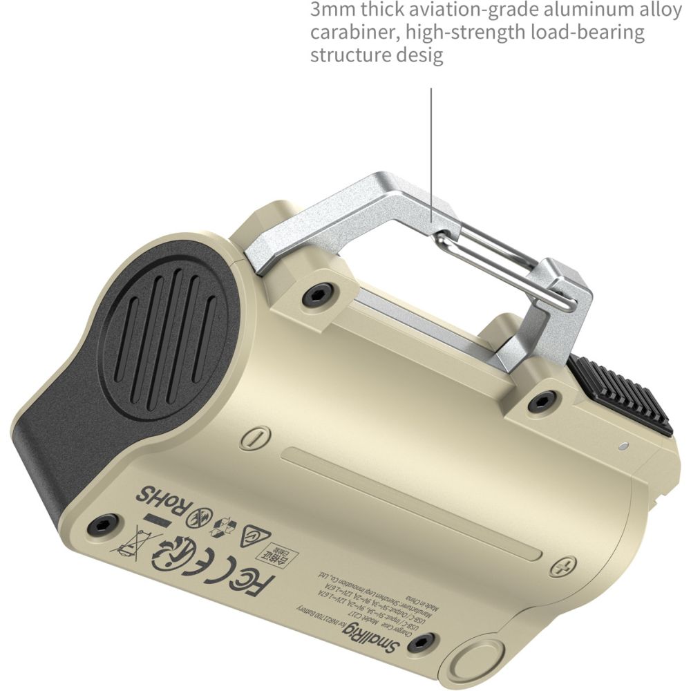 SmallRig 6089 Ladegerät-Set inkl. 2x 5000mAh 21700 Akku, Sandbraun