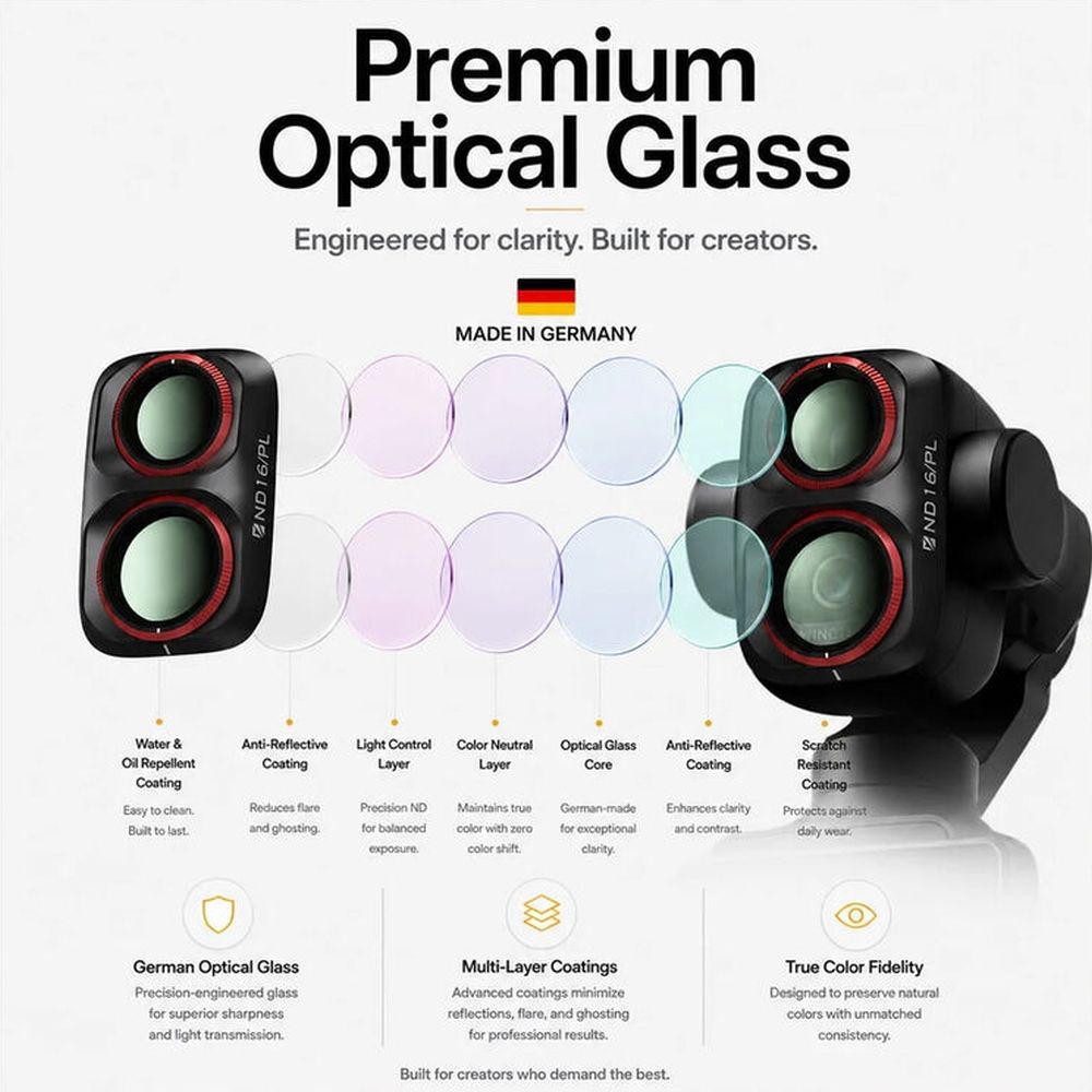 Freewell Osmo Pocket 4P Filters - Every day - 4Pack - Black