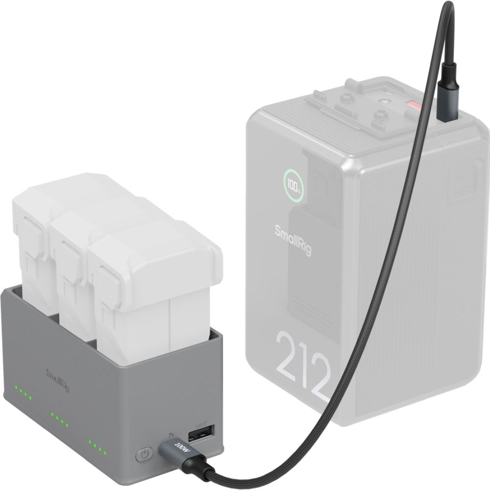 SmallRig 6502 100W Akkuladegerät für DJI Mini 5 / 4 / 3 Pro