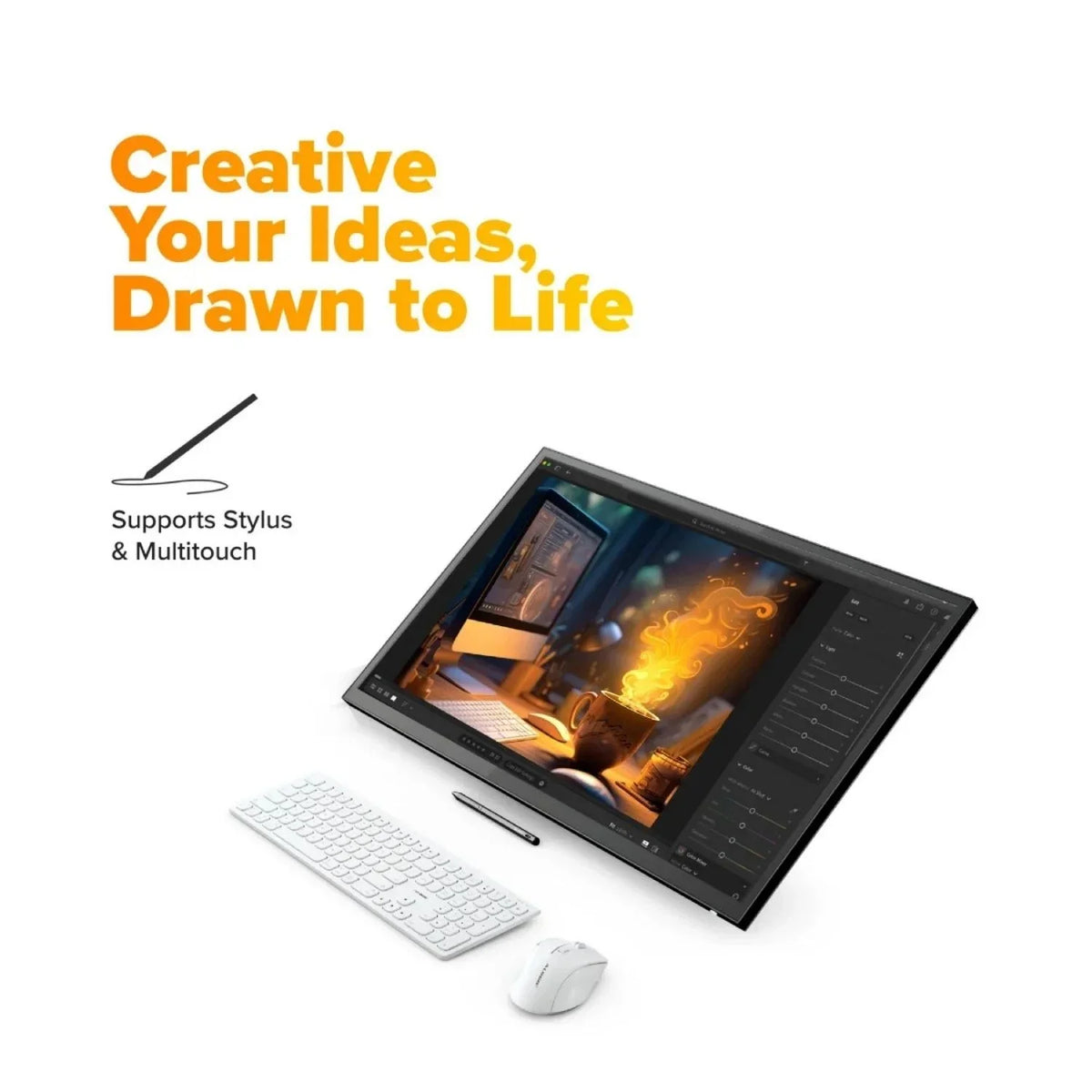Alogic Clarity Fold Touch 27" 4K Touchscreen-Monitor mit Webcam und USB-C Power Delivery
